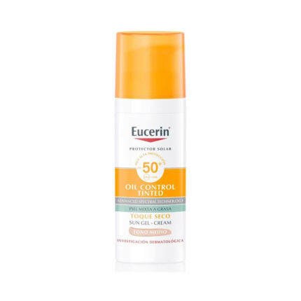 EUCERIN SUN TOQUE SECO TINTED COLOR MEDIO FPS 50 FRASCO 50ML