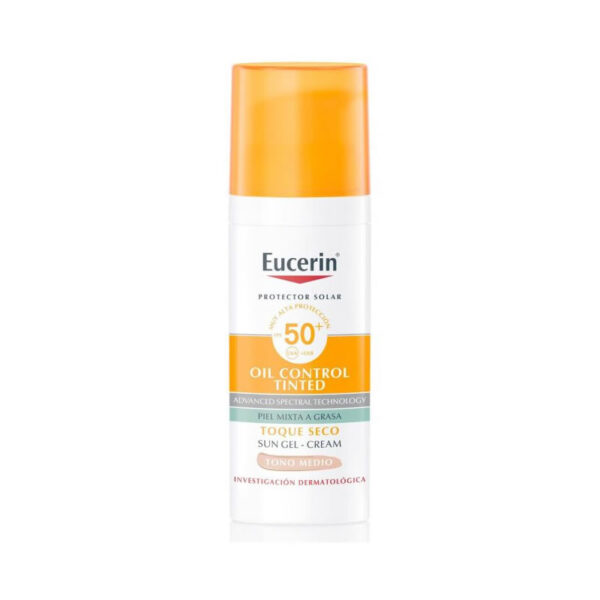 EUCERIN SUN TOQUE SECO TINTED COLOR MEDIO FPS 50 FRASCO 50ML